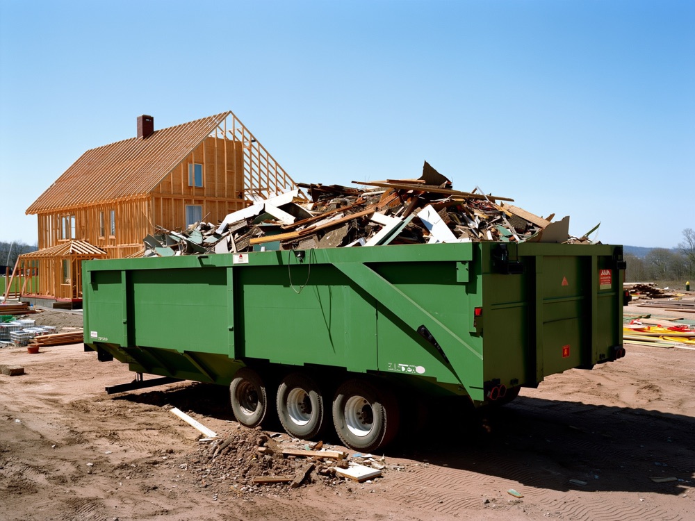 A roll-off bin on an Edmonton construction site